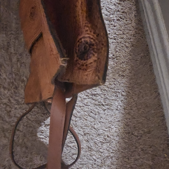 Patricia Nash Handbags - Patricia Nash Brown and Tan Stitched Ouine and Squares with Circles in them